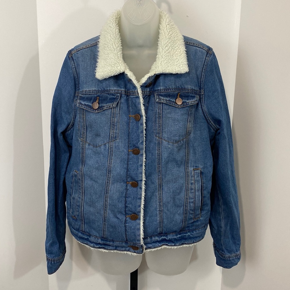 💚💚 JOU JOU PREMIUM COLLECTION LINED WITH FAUX SHERPA JEAN JACKET SIZE XL